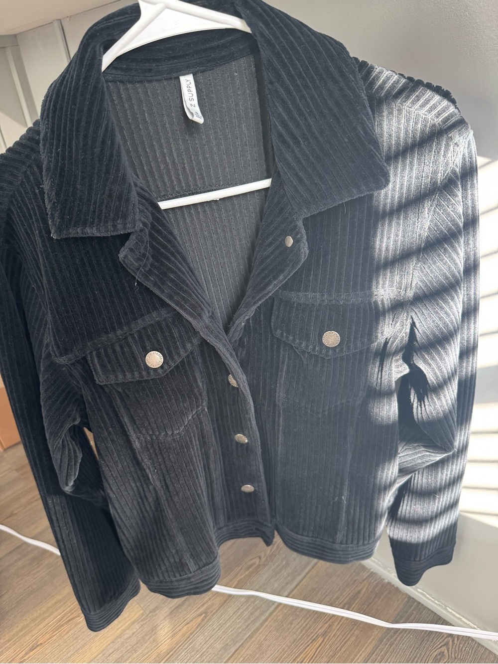 Z supply black corduroy jacket size small